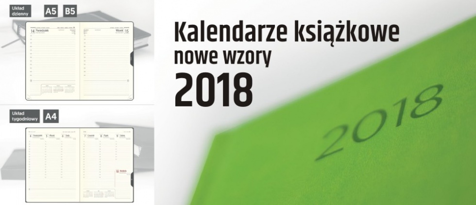 Obrazek wpisu Nowe wzory kalendarzy książkowych na rok 2018